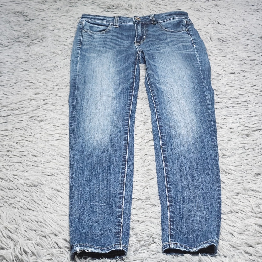 American Eagle Jegging Jeans Womens Size‎ 0 Short Blue Super Super Stretch Denim